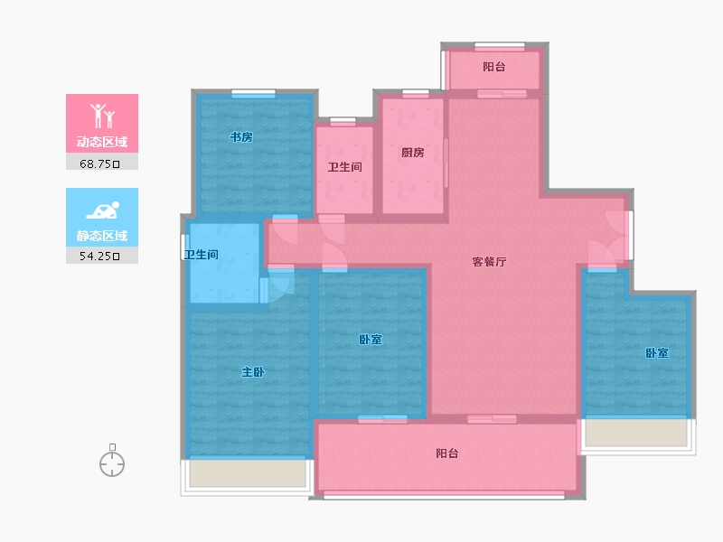 河南省-漯河市-鲁明·悦澜轩-108.58-户型库-动静分区