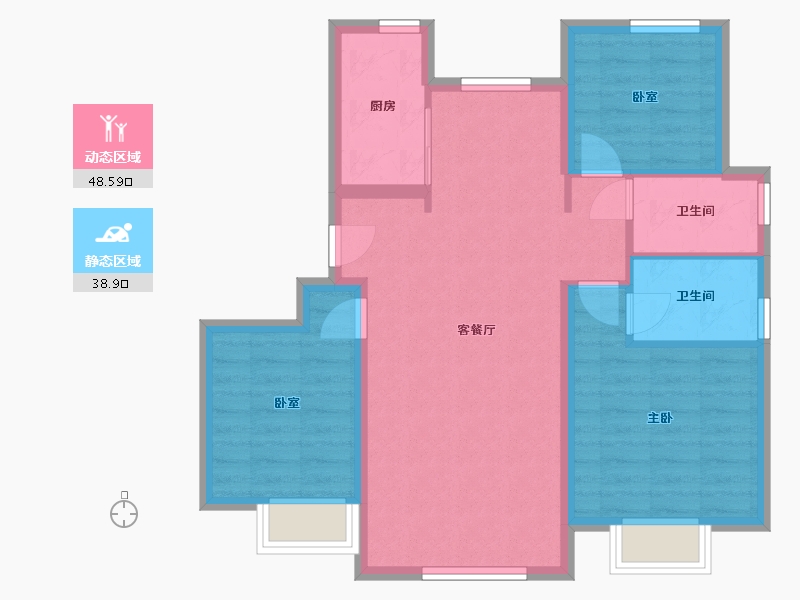 河北省-唐山市-凤凰逸园-87.00-户型库-动静分区