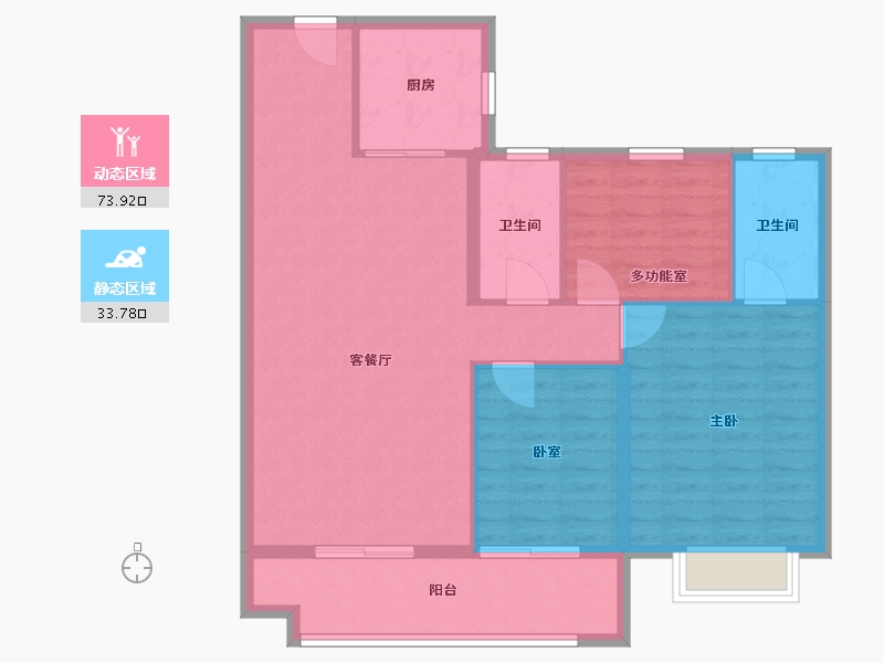 江苏省-泰州市-碧桂园铂悦天镜-98.00-户型库-动静分区