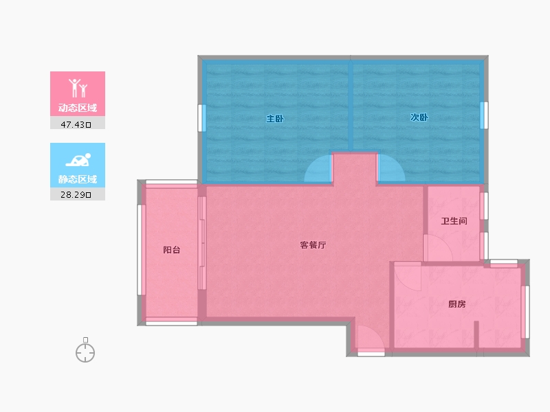 黑龙江省-鹤岗市-水湾小区-68.98-户型库-动静分区