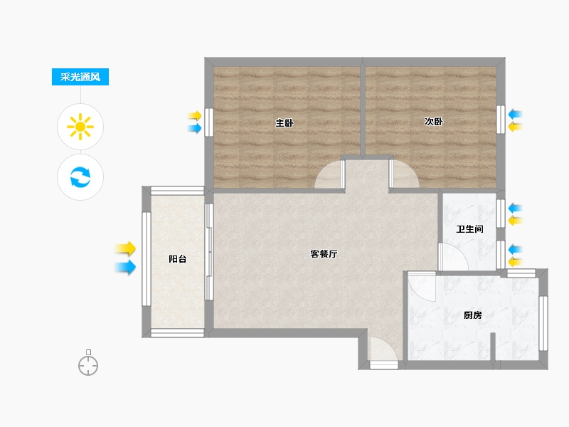 黑龙江省-鹤岗市-水湾小区-68.98-户型库-采光通风