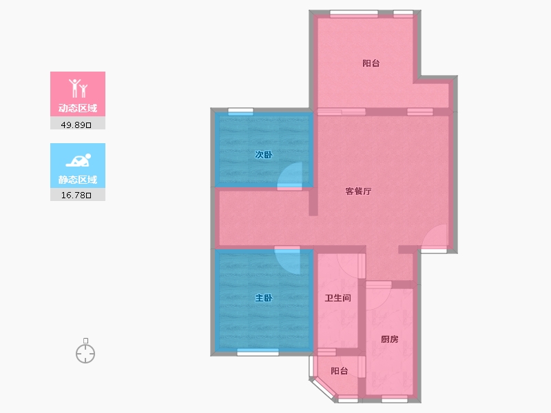 黑龙江省-鹤岗市-水湾小区-57.62-户型库-动静分区