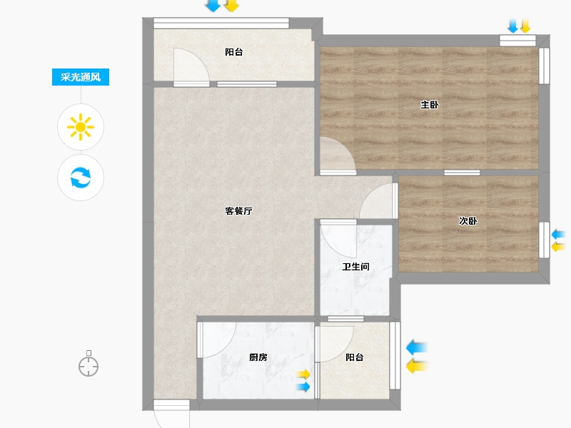 广东省-深圳市-港莲一村-69.70-户型库-采光通风