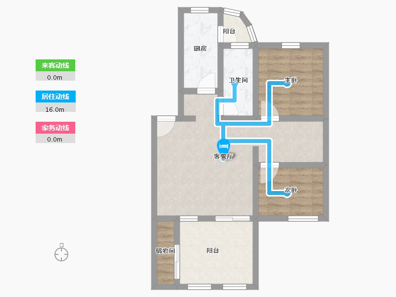 黑龙江省-鹤岗市-水湾小区-59.91-户型库-动静线