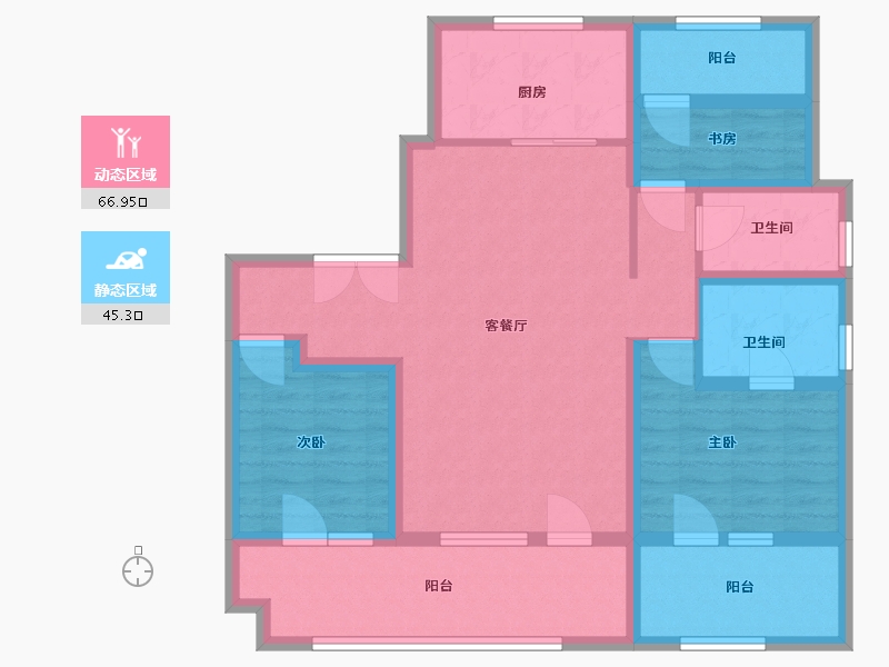 山东省-青岛市-奥园-98.55-户型库-动静分区