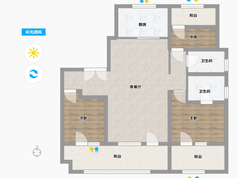 山东省-青岛市-奥园-98.55-户型库-采光通风