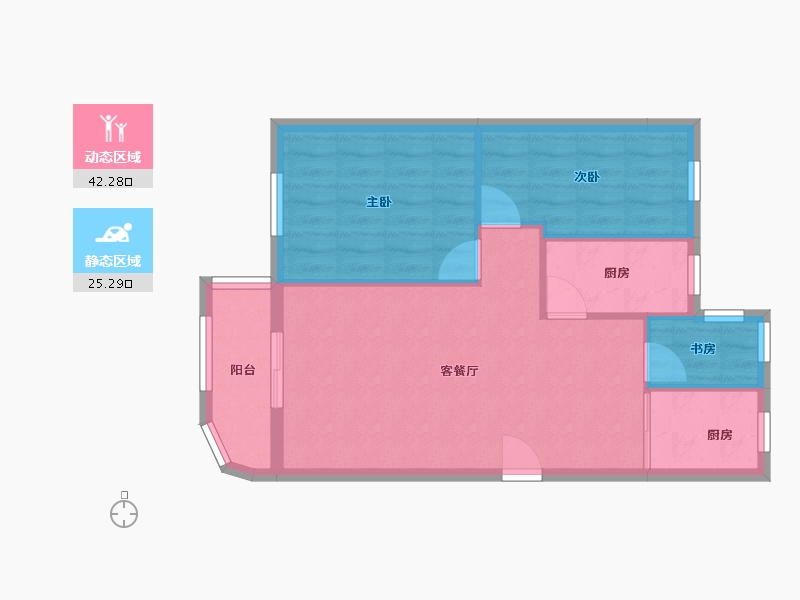 黑龙江省-鹤岗市-侨洲花园-61.10-户型库-动静分区