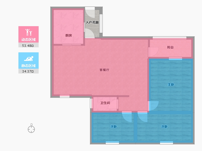 广东省-深圳市-鹏湾花园二村-89.00-户型库-动静分区