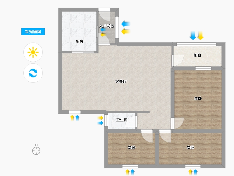 广东省-深圳市-鹏湾花园二村-89.00-户型库-采光通风