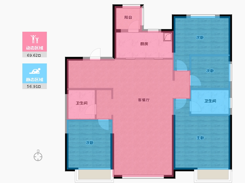 辽宁省-锦州市-恒大御景半岛-115.00-户型库-动静分区