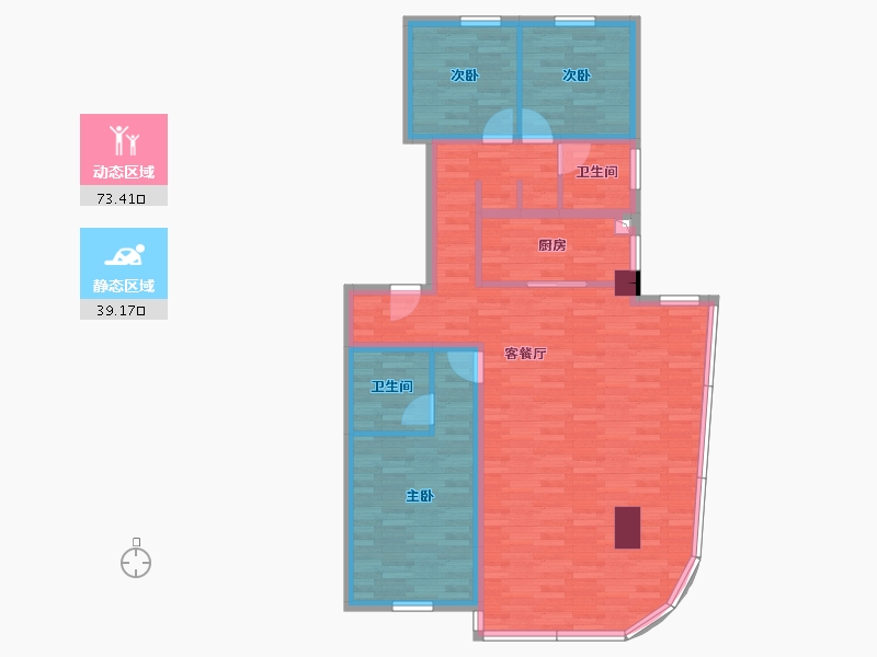 河北省-石家庄市-长安润江壹号-100.85-户型库-动静分区