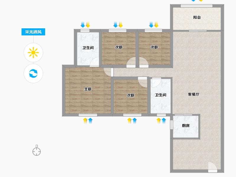 广东省-深圳市-康达尔山海上城-108.72-户型库-采光通风