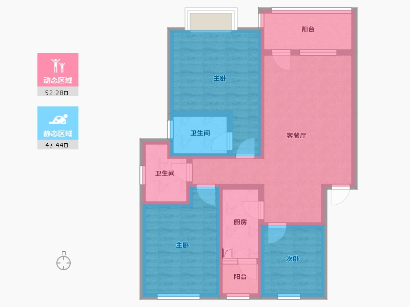 四川省-成都市-锦岸-90.00-户型库-动静分区