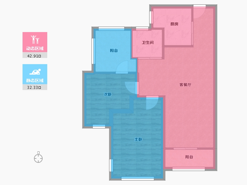 广东省-深圳市-山海上城Ⅱ天赋-67.29-户型库-动静分区