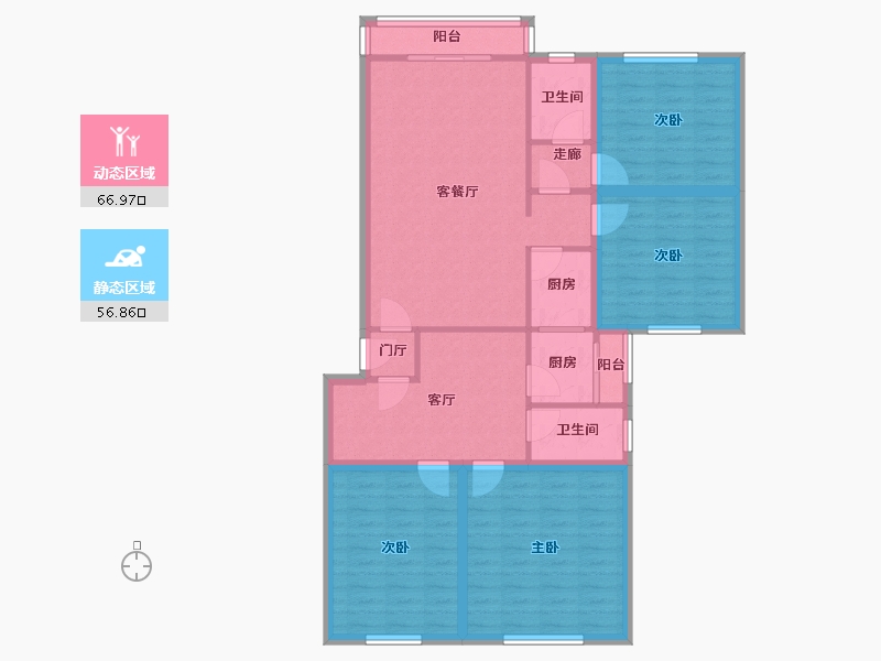 海南省-海口市-锦绣花园(龙华)-111.01-户型库-动静分区