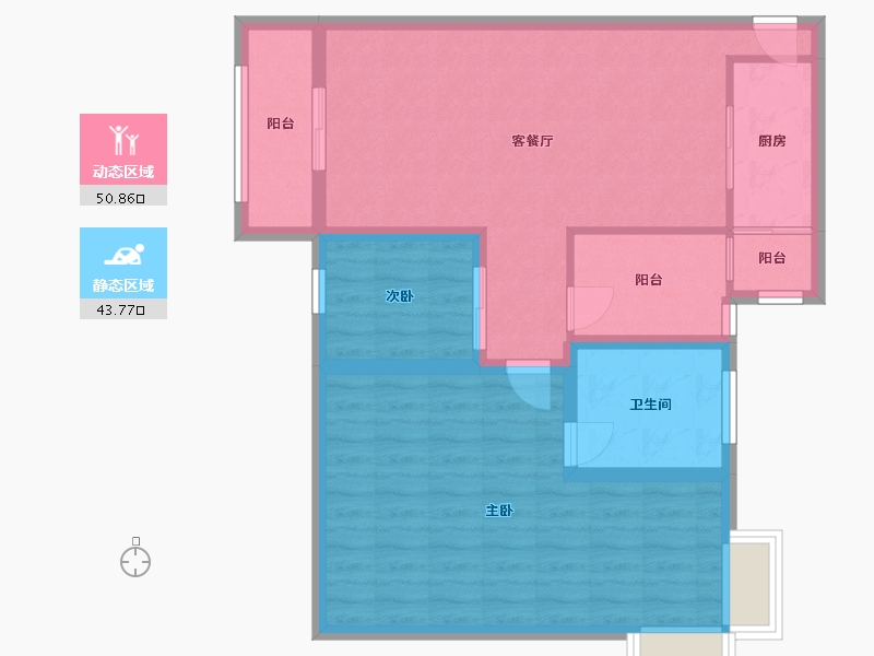 黑龙江省-鹤岗市-麒麟花园-84.91-户型库-动静分区