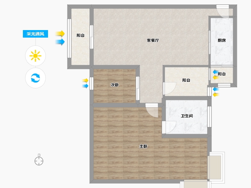 黑龙江省-鹤岗市-麒麟花园-84.91-户型库-采光通风