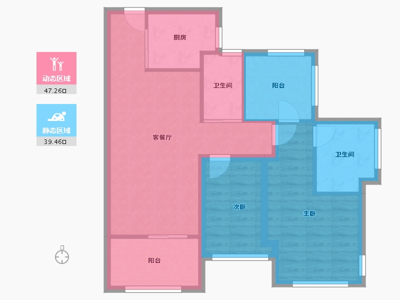 广东省-深圳市-山海上城Ⅱ天赋-77.43-户型库-动静分区