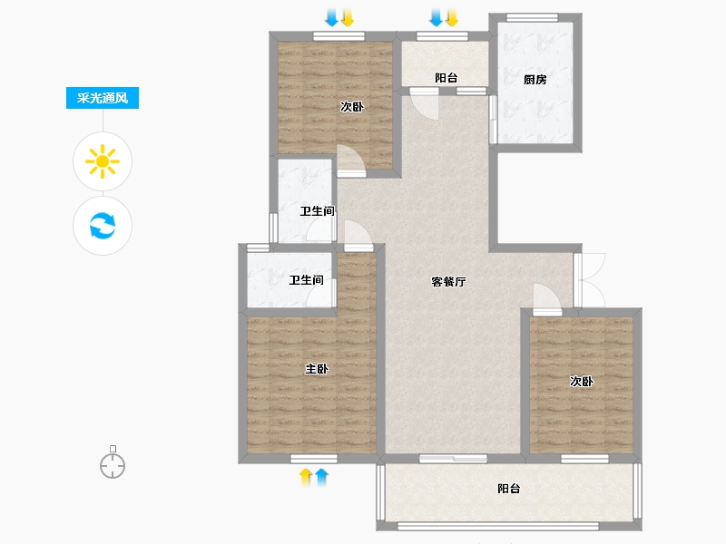 河南省-洛阳市-建业森林半岛-112.00-户型库-采光通风