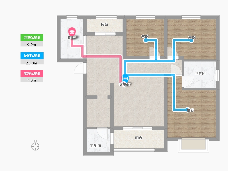 陕西省-西安市-凤鸣溪园 A区-95.00-户型库-动静线