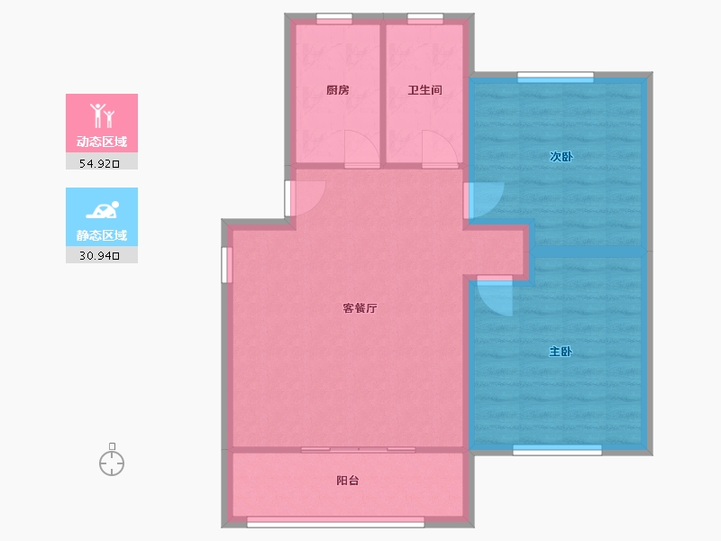 广东省-深圳市-兴华花园(宝安)-77.53-户型库-动静分区