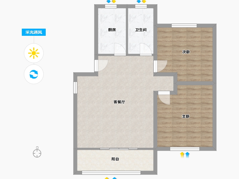 广东省-深圳市-兴华花园(宝安)-77.53-户型库-采光通风