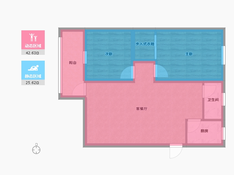 海南省-海口市-锦绣花园(龙华)-60.45-户型库-动静分区