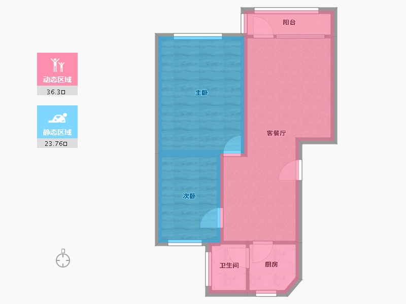 海南省-海口市-锦绣花园(龙华)-53.04-户型库-动静分区