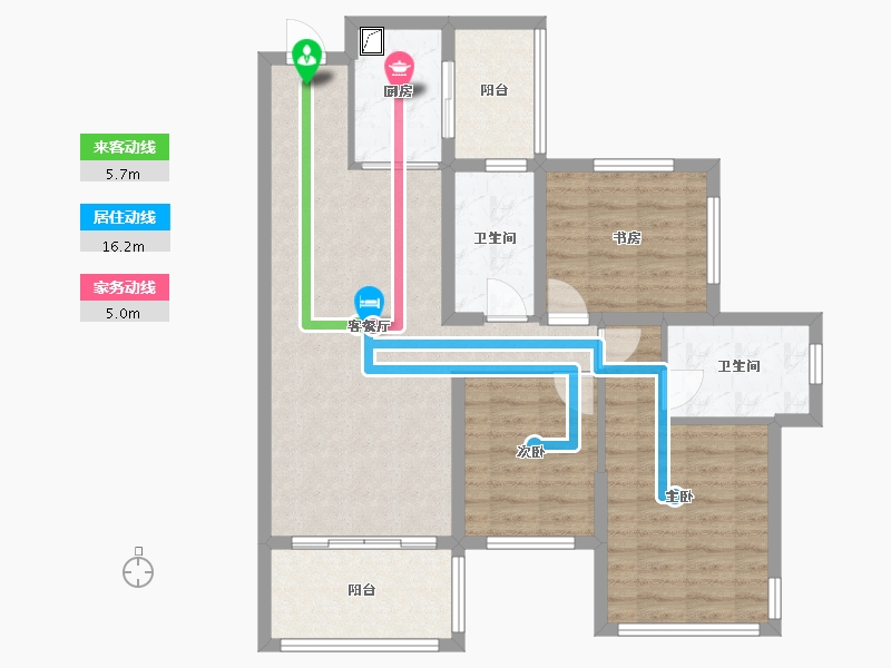 广西壮族自治区-贵港市-华泰荣御-80.00-户型库-动静线