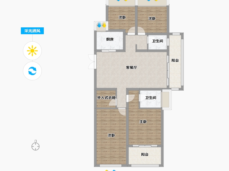 浙江省-丽水市-东方嘉苑-108.00-户型库-采光通风