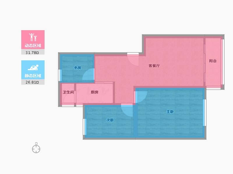 海南省-海口市-锦绣花园(龙华)-51.76-户型库-动静分区