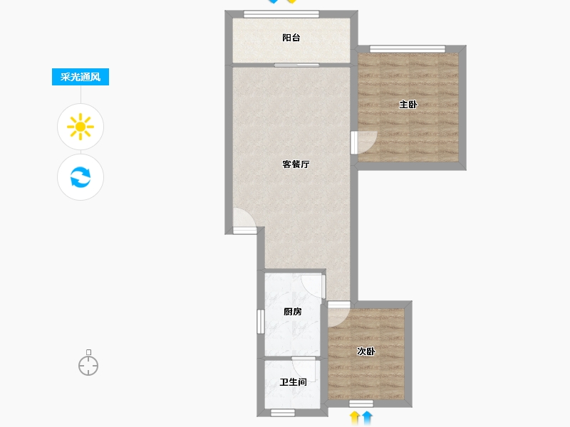 广东省-深圳市-兴华花园(宝安)-61.13-户型库-采光通风