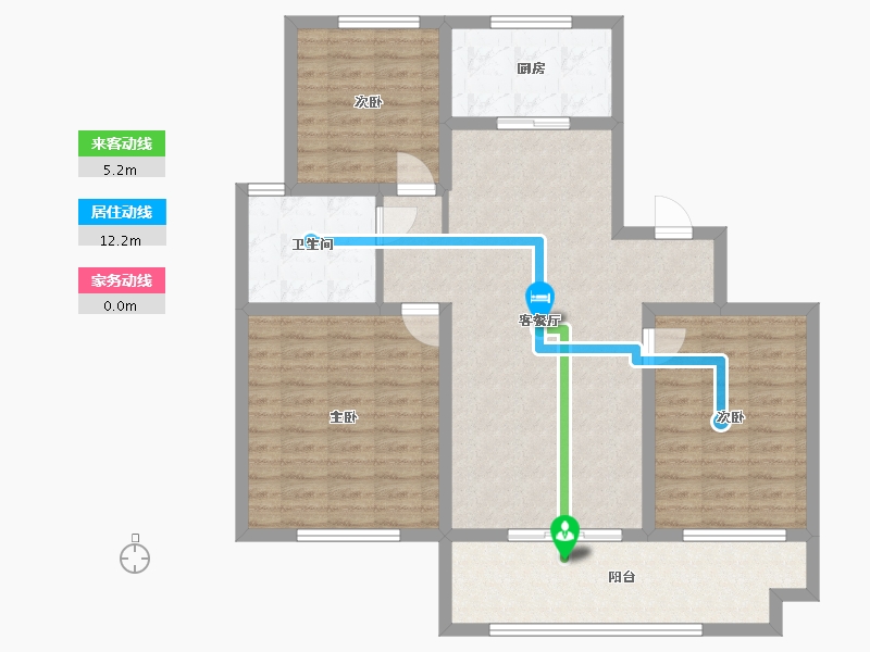 山东省-潍坊市-龙港育秀园-104.00-户型库-动静线