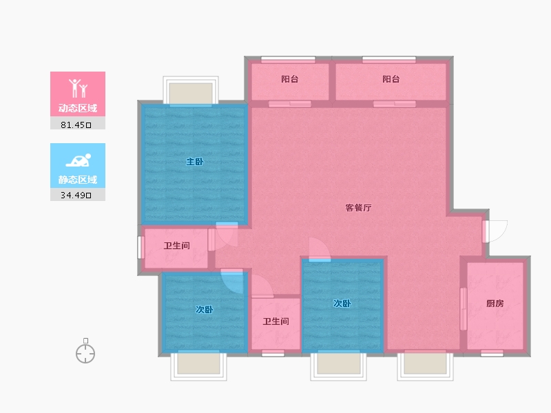 湖北省-襄阳市-民发星悦里-120.00-户型库-动静分区