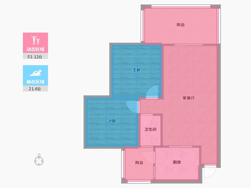 广东省-深圳市-万科东方尊峪-66.82-户型库-动静分区