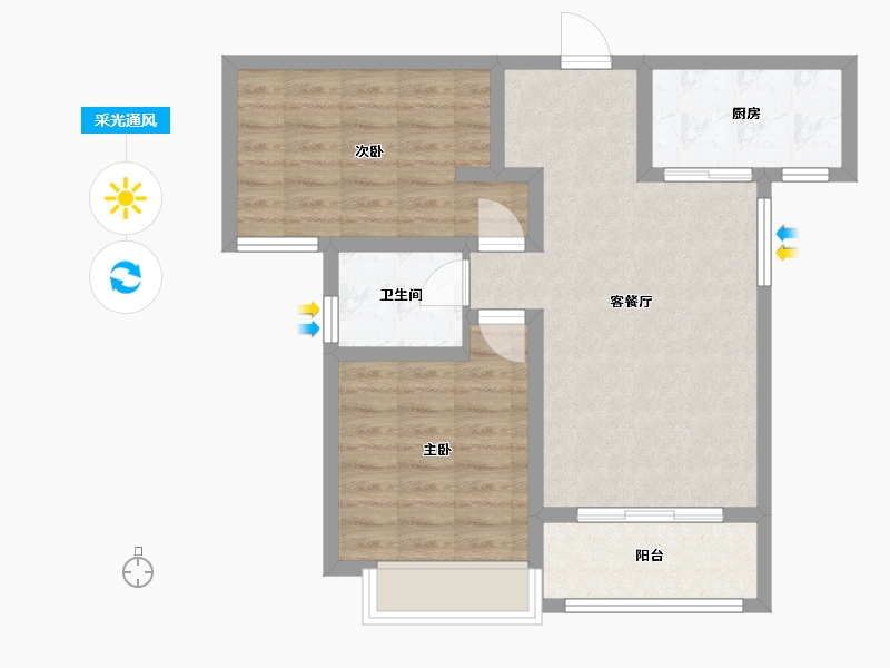 河南省-濮阳市-正大中心-65.00-户型库-采光通风