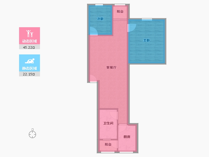 广东省-深圳市-兴华花园(宝安)-59.65-户型库-动静分区