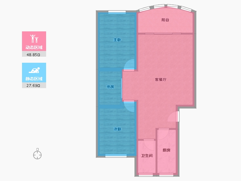 广东省-深圳市-兴华花园(罗湖)-68.81-户型库-动静分区