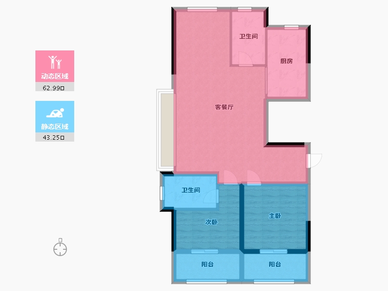 浙江省-衢州市-碧桂园·江湾半岛-78.00-户型库-动静分区