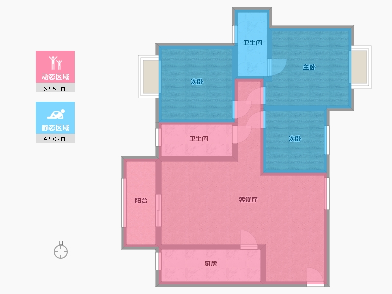 云南省-昆明市-广电苑-92.10-户型库-动静分区