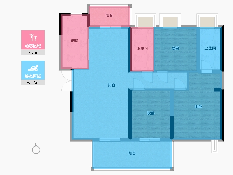 湖北省-宜昌市-时代印-127.00-户型库-动静分区