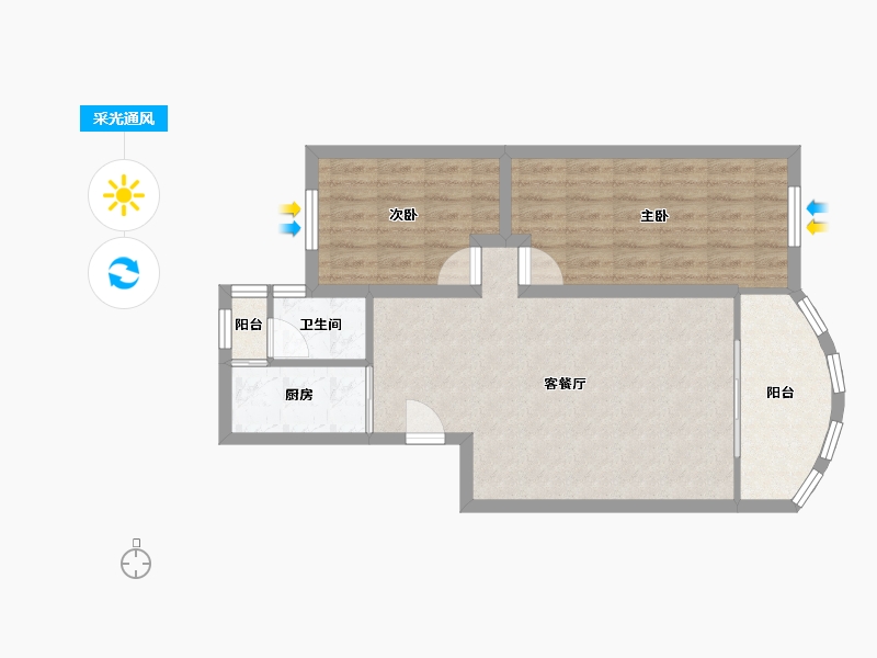 广东省-深圳市-兴华花园(罗湖)-65.89-户型库-采光通风