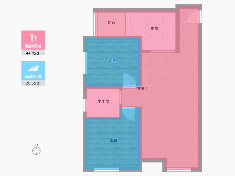 陕西省-西安市-忆江南-66.14-户型库-动静分区