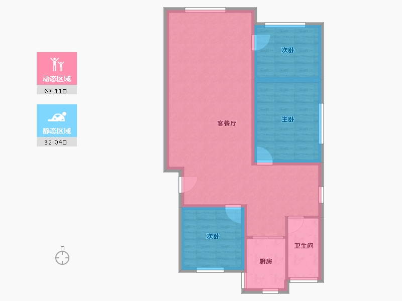 广东省-深圳市-兴华花园(宝安)-85.80-户型库-动静分区