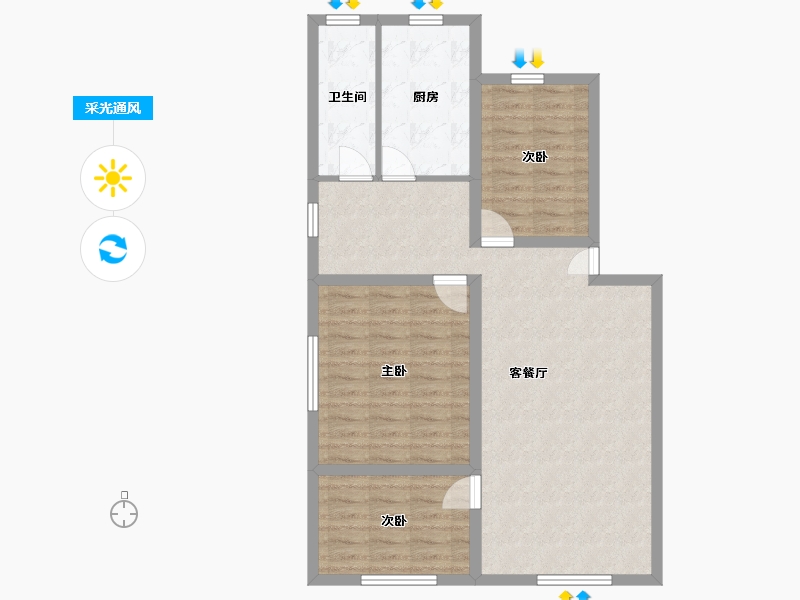 广东省-深圳市-兴华花园(宝安)-84.85-户型库-采光通风