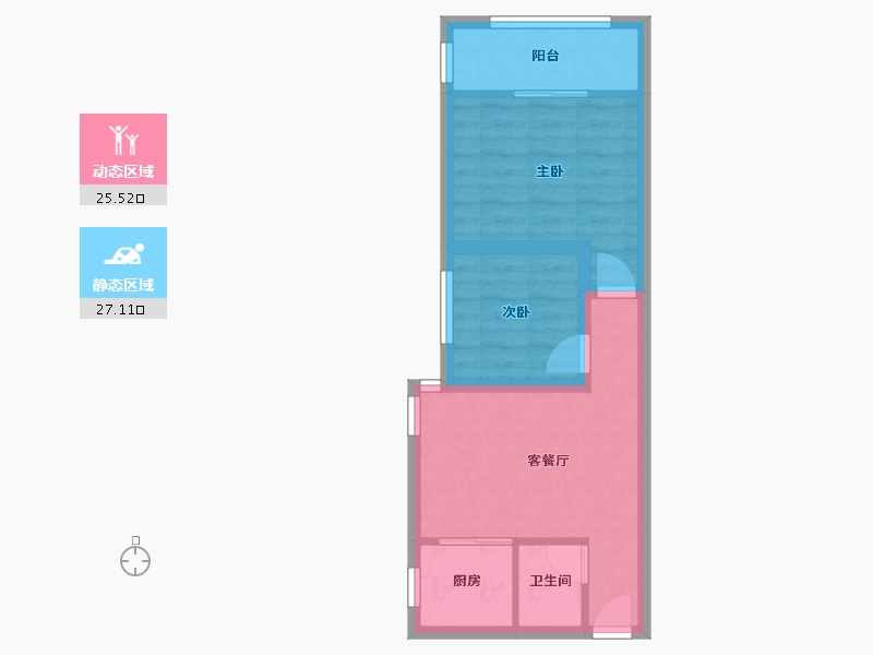 黑龙江省-鹤岗市-麒麟花园-46.21-户型库-动静分区