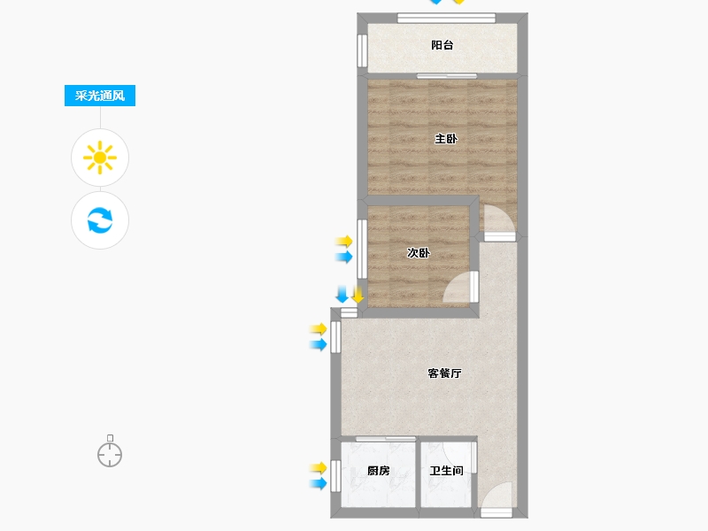 黑龙江省-鹤岗市-麒麟花园-46.21-户型库-采光通风