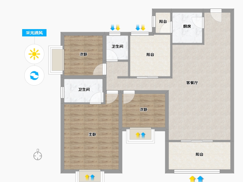 广东省-深圳市-康达尔山海上城-99.15-户型库-采光通风