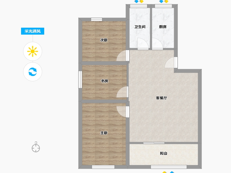 广东省-深圳市-兴华花园(宝安)-76.72-户型库-采光通风