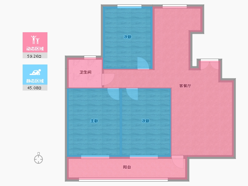 吉林省-四平市-九州一品-93.60-户型库-动静分区